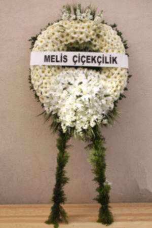 Lilyumlu Beyaz Büyük Cenaze Çelenk 2